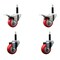 Service Caster 3'' Red Poly Swivel 3/4'' Expanding Stem Caster Set 2 Total Lock Brakes, 4PK SCC-EXTTL20S314-PPUB-RED-2-S-2-34 - alternate 1